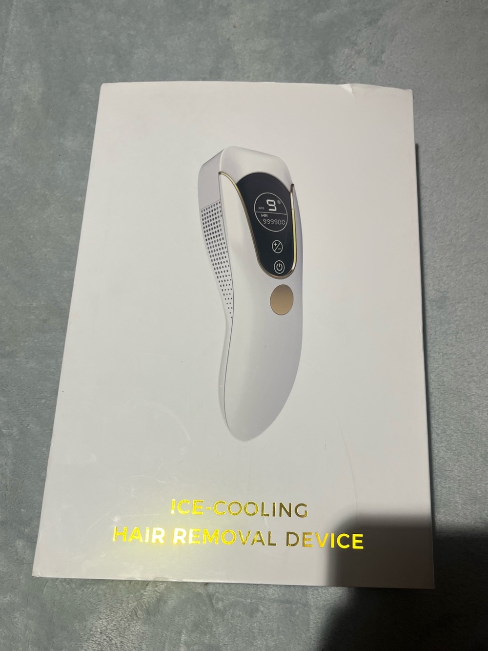 Ice-Cooling Hair Removal Device - White & Gold